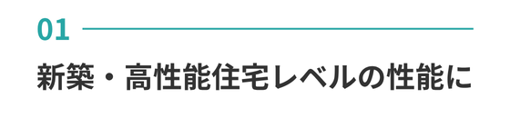 新築・高性能住宅レベルの性能に